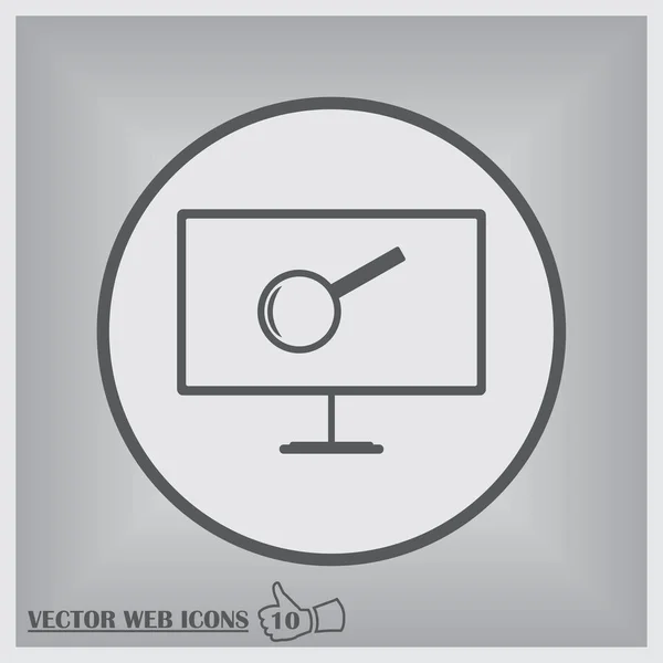 Encuentra Concepto. monitor en Gradiente Gris Fondo. Vector . — Vector de stock