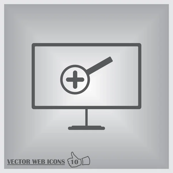 Find Concept. monitor on Grey Gradient Background. Vector. — Stock Vector