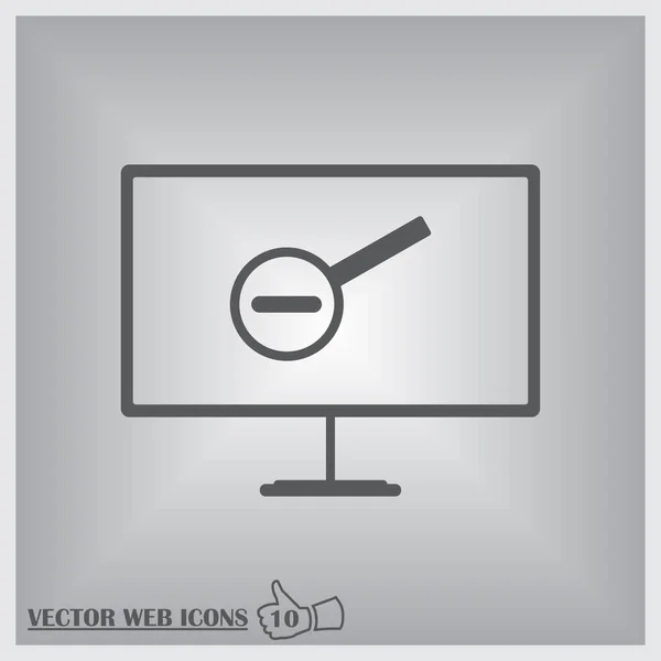 Find Concept. monitor on Grey Gradient Background. Vector. — Stock Vector