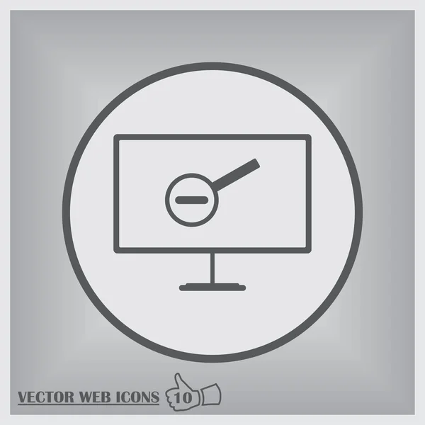 Encuentra Concepto. monitor en Gradiente Gris Fondo. Vector . — Vector de stock