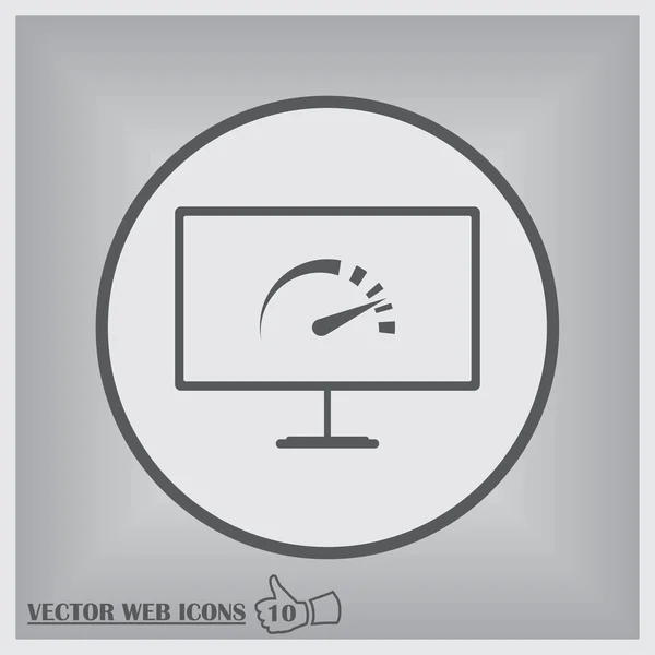 Vector speed test monitor icon. — Stock Vector