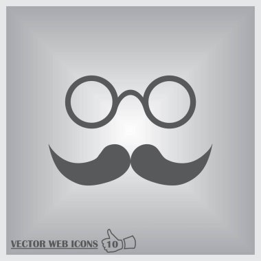 Bıyık ve gözlük simgesi.
