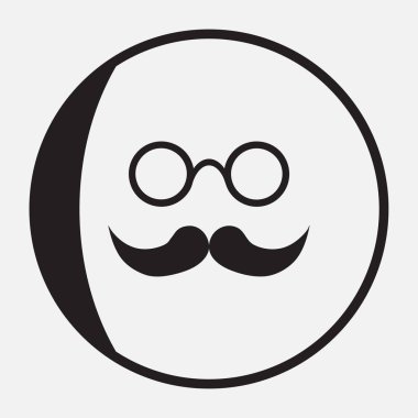 Bıyık ve gözlük simgesi.
