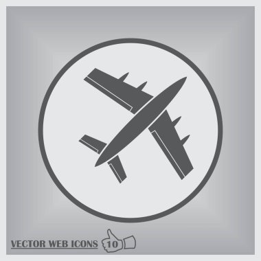 Uçak simge vektör, katı logo illüstrasyon