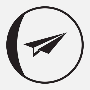 Uçak simge vektör, katı logo illüstrasyon