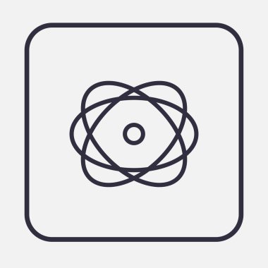 Atom kutsal kişilerin resmi içinde gri arka plan üzerinde izole trendy düz stil.