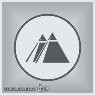 Arka plan üzerinde izole gri piramitler simgesi.