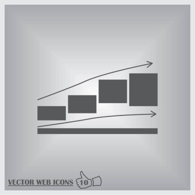 Gri arkaplan üzerinde izole edilmiş düz moda Grafik Simgesi