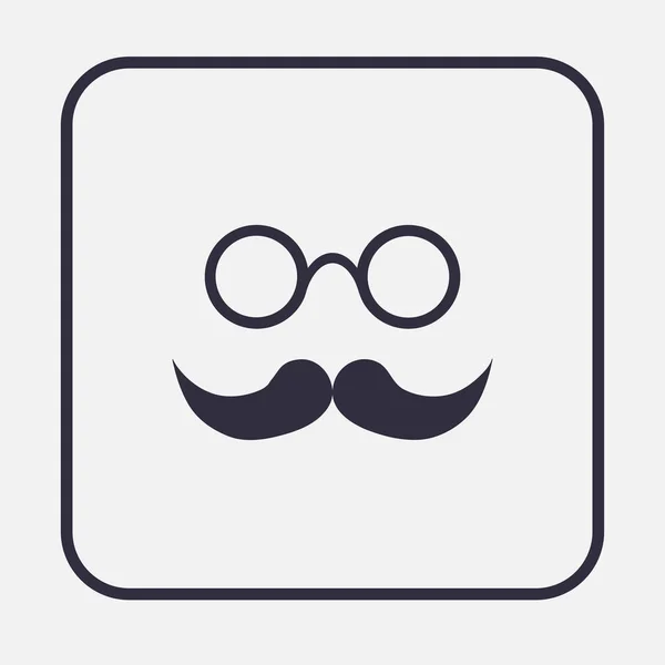 Moustache et lunettes Icône . — Image vectorielle