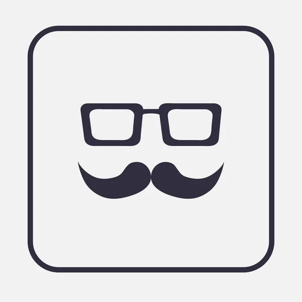 Ikonen mustasch och glasögon. — Stock vektor