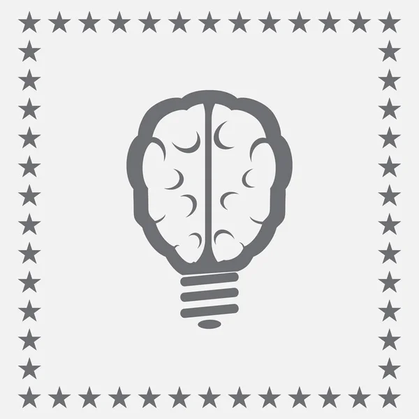 Brain idea icon flat. — Stock Vector