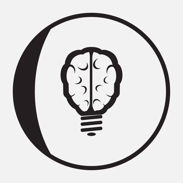 Brain idea icon flat. — Stock Vector