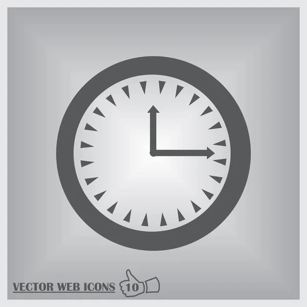 Uhr-Ikone im trendigen flachen Stil isoliert auf grauem Hintergrund. — Stockvektor