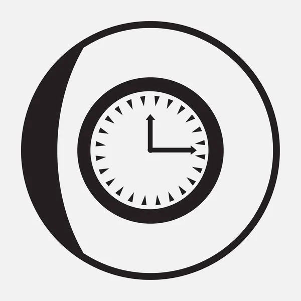 Relógio Ícone na moda estilo plano isolado no fundo cinza . —  Vetores de Stock