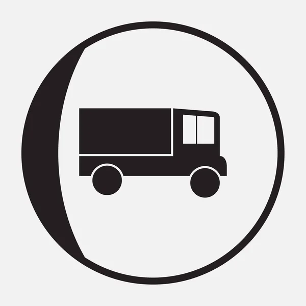 Livrare pictograma camion pe fundal alb. Ilustrație vectorială . — Vector de stoc
