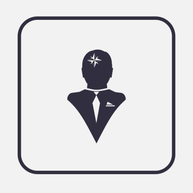 Adam web vektör simgesi. Kafamda pusula