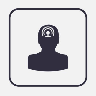 Adam web vektör simgesi. WiFi işareti baş