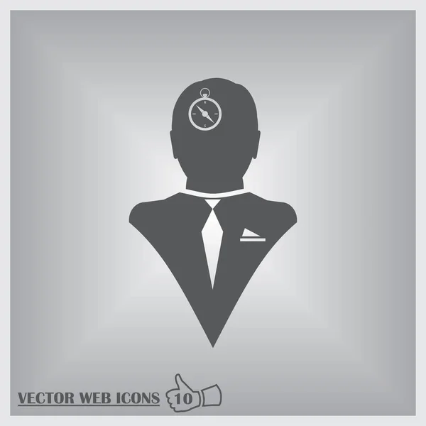 Man web vector icon. compass in head — Stock Vector