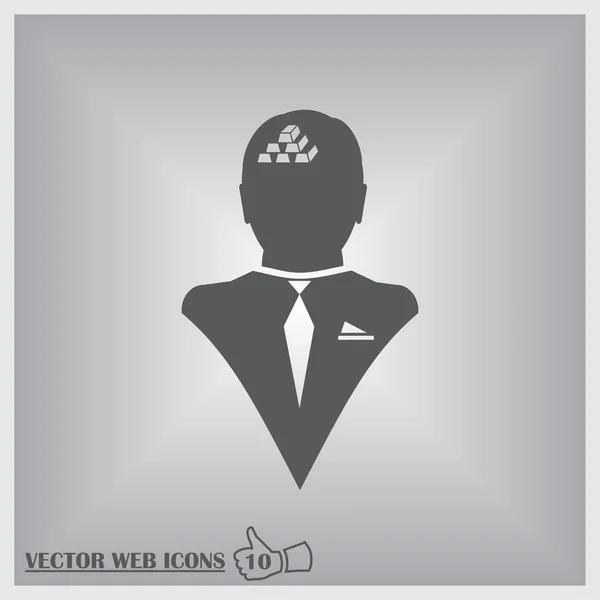 Man head and gold vector icon — Stock Vector