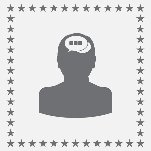 Icono de chat vector en la cabeza humana — Archivo Imágenes Vectoriales