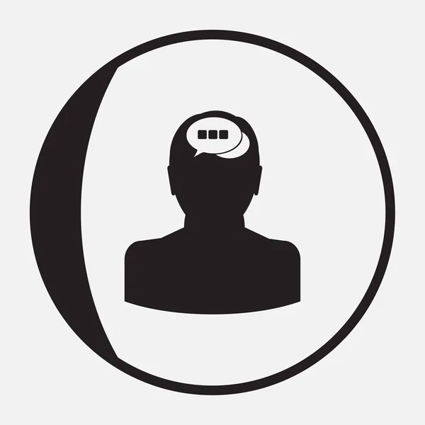 Icono de chat vector en la cabeza humana — Vector de stock