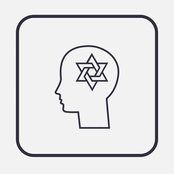 Denkkopf, der magen david, religiöse Person, Jude oder Israel darstellt — Stockvektor