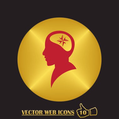 Pusula simgesini, vektör çizim ile iş adamı. Düz tasarım stili