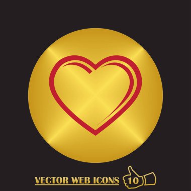 kalp düz vektör simgesi