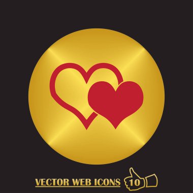 kalp düz vektör simgesi