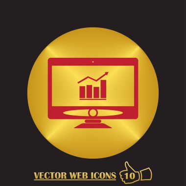 iş grafik ekran simge vektör monitör