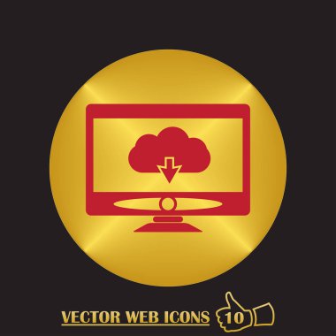 Bulut bilgisayar kutsal kişilerin resmi. Yük vektör çizim