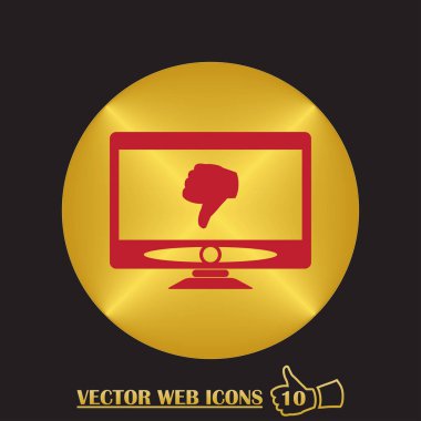 Vektör monitör simgesini. başparmak simgesi