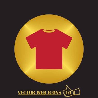 T-shirt simgesi düz vektör.