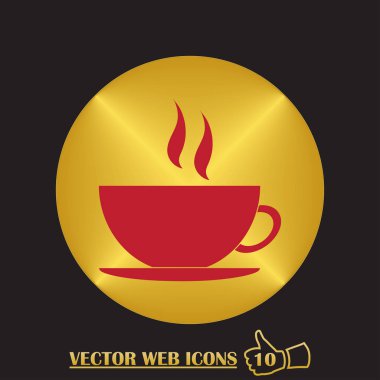 Kahve fincanı vektör düz simgesi. Çay bardağı.