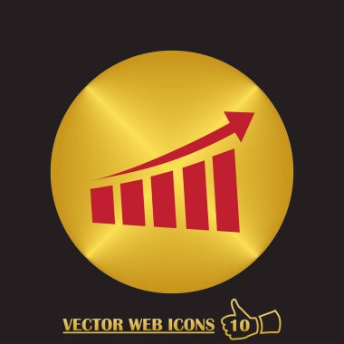 Arka plan üzerinde izole trendy düz stil grafik simgesini. Vektör çizim, Eps10.