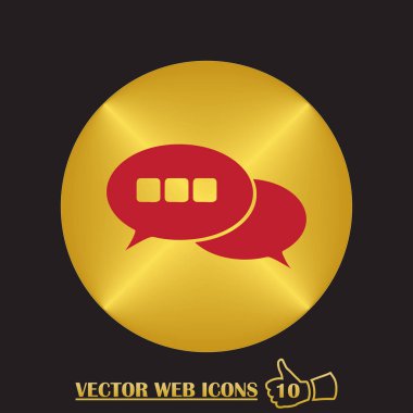 Sohbet simgesi bir arka plan üzerinde izole trendy düz tarzı. Web sitesi tasarımı, logo, app, kullanıcı arabirimi için konuşma balonu sembolü. Vektör çizim, Eps10.