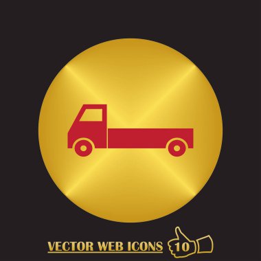 Teslimat kamyonu simgesi bir arka plan üzerinde. Vektör çizim.