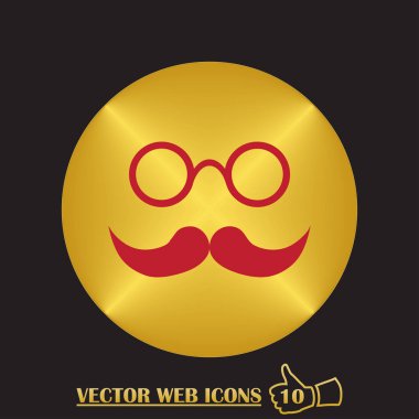 Bıyık ve gözlük web simgesi.