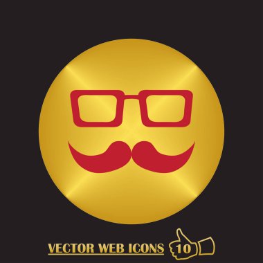 Bıyık ve gözlük web simgesi.