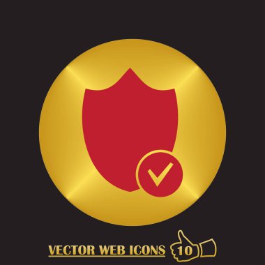 Kalkan simgesi düz vektör.