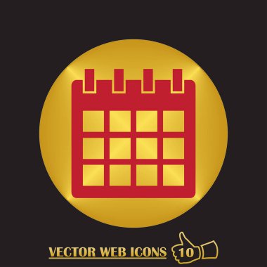 Bir renk arka plan üzerinde izole trendy düz stil takvim simgesini.