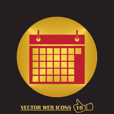 Bir renk arka plan üzerinde izole trendy düz stil takvim simgesini.