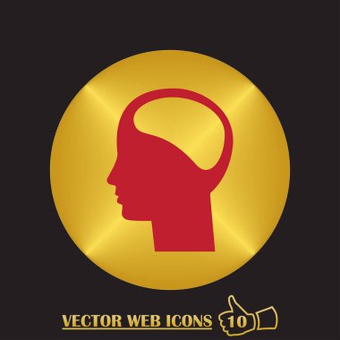 adam baş simgesi. düz tasarım stili