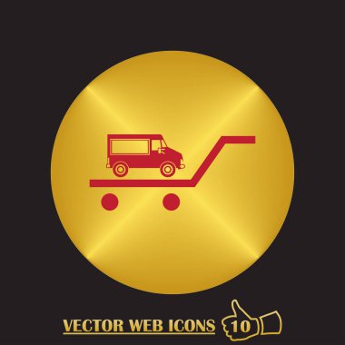 Araba simge vektör renk arka plan üzerinde. Vektör çizim.