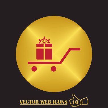 Giftbox izole düz Web telefon simgesi