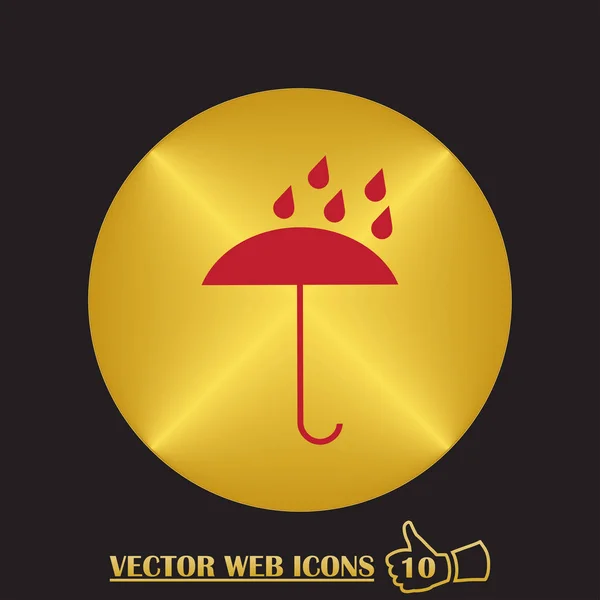 Icône web parapluie. design plat — Image vectorielle