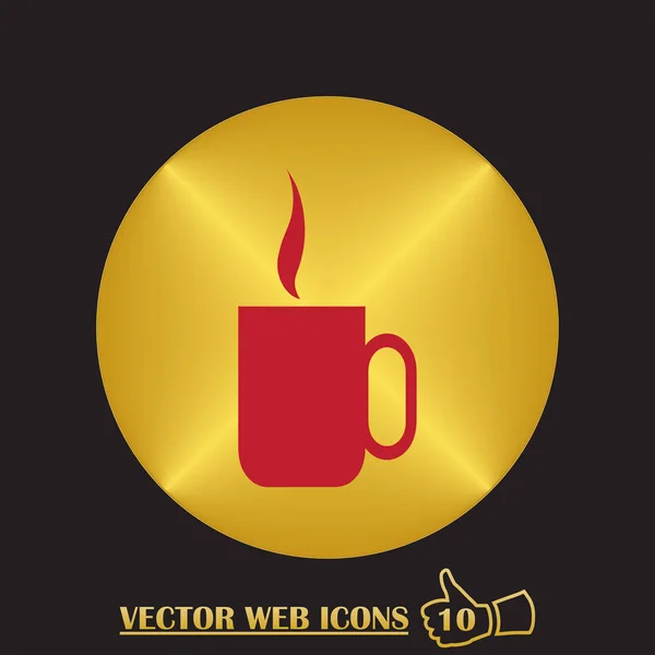 Copo de café vetor ícone plano. Xícara de chá . — Vetor de Stock
