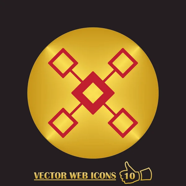 Gráfico de fluxo Icon Vector . — Vetor de Stock