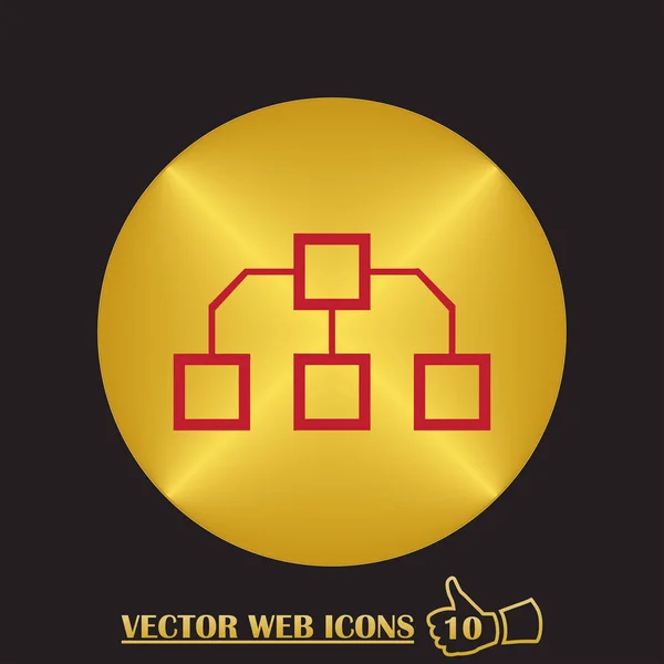 Gráfico de fluxo Icon Vector . — Vetor de Stock