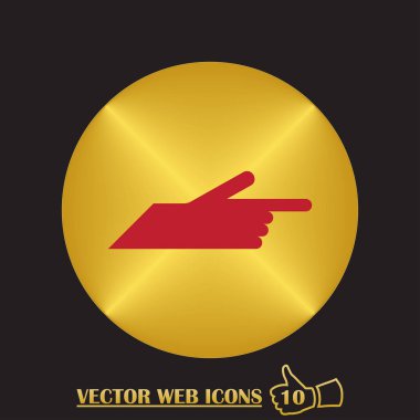 el siluet işaret parmağı. Vektör yön işareti altı